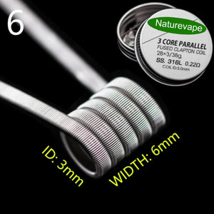 Naturevape Three Core Fused Clapton Coil SS316