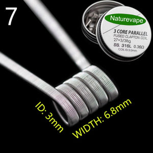Naturevape Three Core Fused Clapton Coil SS316