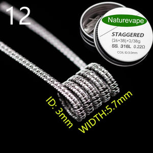 Naturevape Staggered Fused Clapton Coil SS316L (0.22 Ohms)